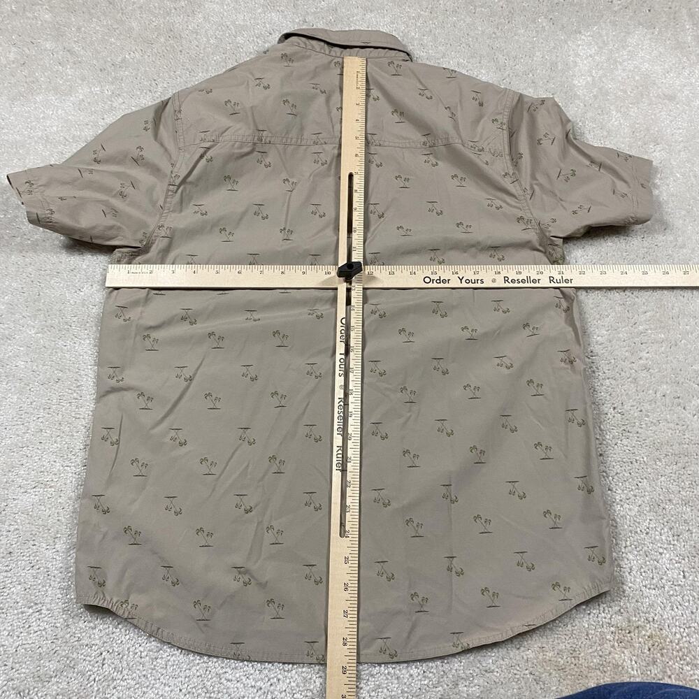 5.11 Tactical Hawaiian Shirt Mens M Beige Graphic Short Sleeve Button Up Palm - Picture 3 of 6